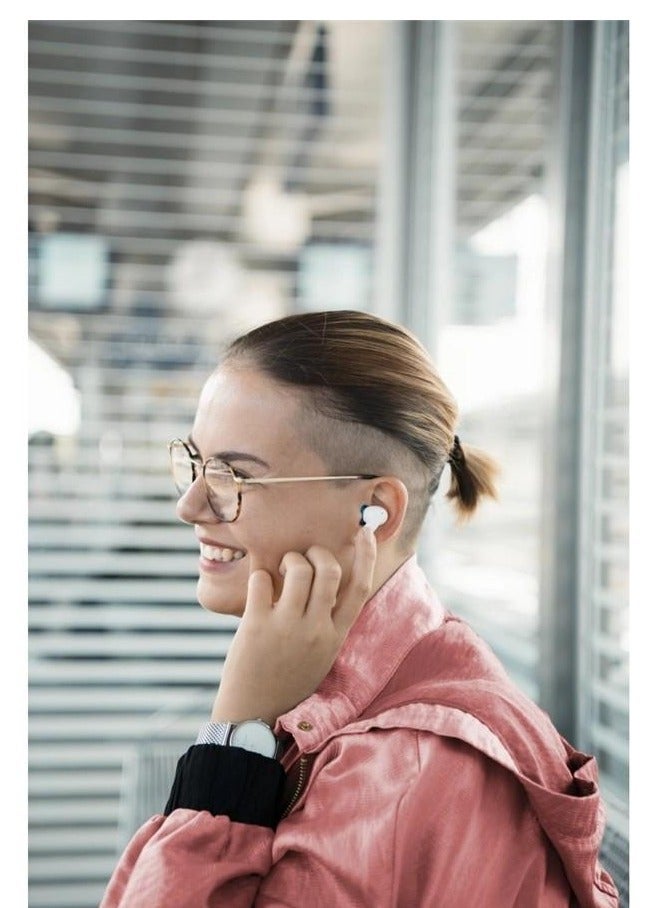 Hama Wireless Earbuds, Wireless Bluetooth Earphone with Active and Environmental Noise Cancellation, True Wireless Earbuds with Touch Control, Microphone, Voice Control, 20 Hours Playtime - White - Image 2